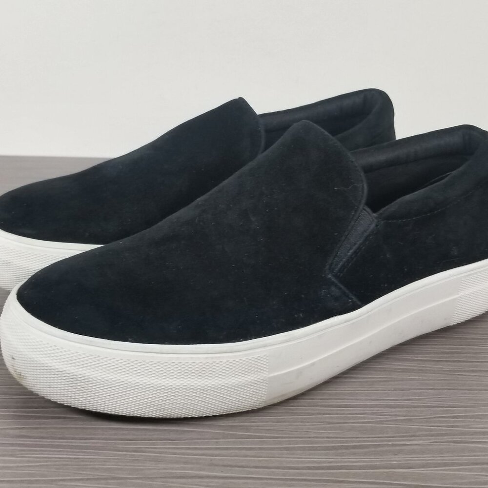 Steve Madden Gills Platform Slip-On Sneaker, Black Suede, Womens Size 6.5 M